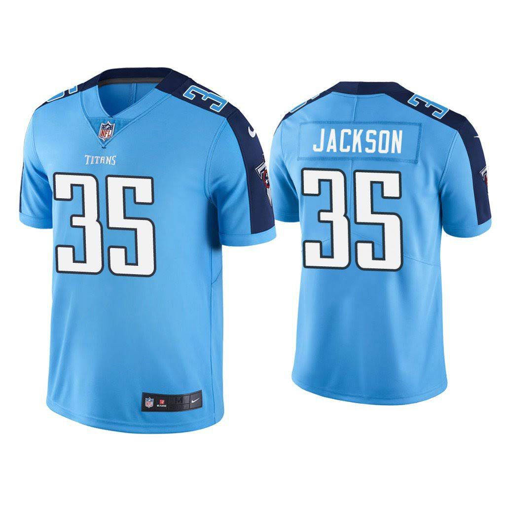 Men Tennessee Titans #35 Chris Jackson Nike Light Blue Vapor Limited NFL Jersey